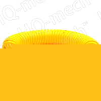 Еврошланг магистральный PUR спиральный для полуприцепа (7м), D=6,5/10 мм, резьбанар.+внутр., M22*1.5 (сталь), 10-16 Бар, желтый