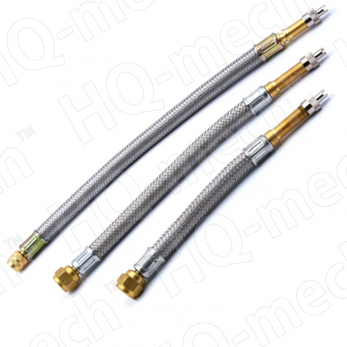 Удлинитель вентиля для грузовых шин в металлической оплетке 210 мм 