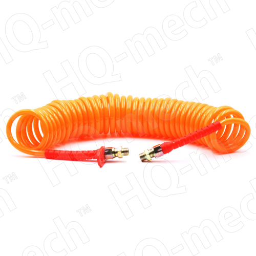 Шланг пневматич.PUR спираль. (L 10м), D=8/12 мм, con.резьб. нар.+внутр., M18*1.5(ЛАТ),p=10-16,желтый