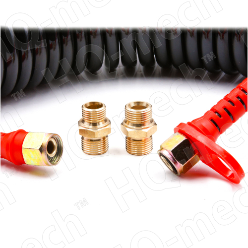 Шланг пневматич. PUR спираль. (L 10м), D=8/12 мм, con.резьб. нар.+внутр., M22*1.5(СТ.),p=10-16,black