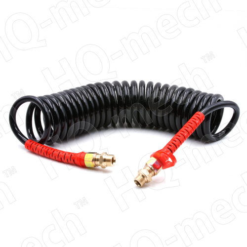 Шланг пневматич. PUR спираль. (L 10м), D=8/12 мм, con. резьб. нар.+внутр. M16*1.5(ЛАТ),p=10-16,black