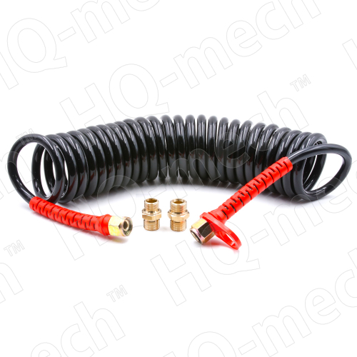 Шланг пневмат. PUR спираль. (L=10м), D=8/12 мм, нар. р., M16x1.5|M18x1.5(латунь), p=10-16 , black