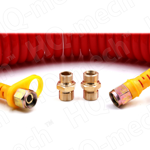 Шланг пневмат. PUR спираль. (L=10м), D=8/12 мм, нар. р., M16x1.5|M18x1.5(латунь), p=10-16 , red