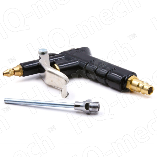 Пистолет продув, пневм. соед. F (ЛАТ.) МЕТ. сопло, пружина НЕРЖ, шток ЛАТ, АЛЮМ корпус HQ-ABG13B