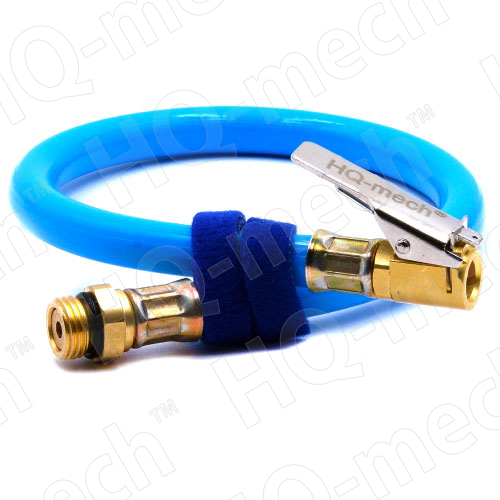 Шланг пневматический подкачки колес полиуретановый L=38 см, Ø6x11 мм, 0-15 bar (max 60 bar), наконеч