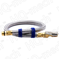 Шланг пневматический подкачки колес армированный каучуковый в металлической оплетке L=50 см, Ø6x13 м