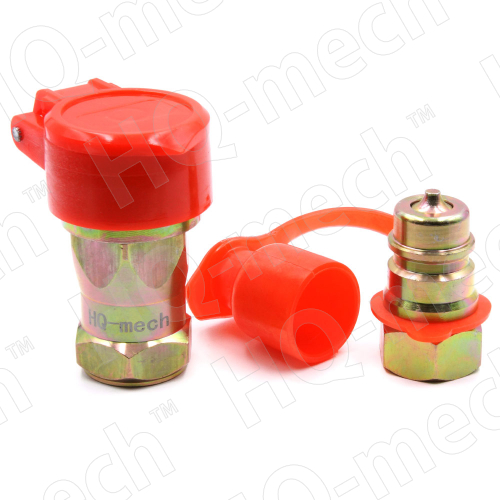 Соединение быстр. гидравл., ISO7241-A, конич. клапан, БРС M+F, сталь, вн. резьба M16х1.5, красный