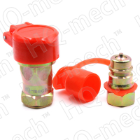 Соединение быстроразъемное гидравлическое ISO7241-1A, конич. клапан, БРС M+F, сталь, вн. резьба M22х1.5, красный
