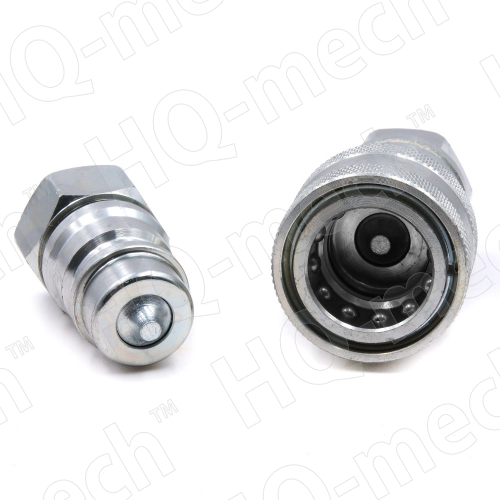 Соединение быстр. гидравл., ISO7241-A, конич. клапан, БРС M+F, сталь, вн. резьба M16х1.5, красный