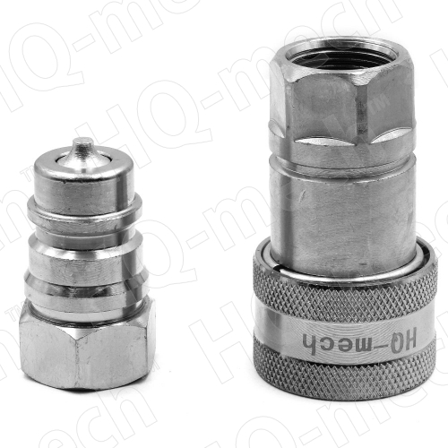 Соединение быстр. гидравл., ISO7241-A, конич. клапан, БРС M+F, сталь, вн. резьба M16х1.5, красный