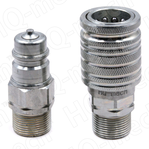 Соединение быстр. гидравл., ISO7241-A, конич. клапан, БРС M+F, сталь, нар.резьба M20х1.5, синий