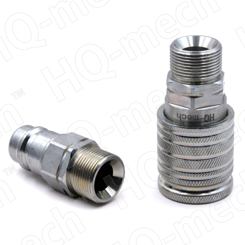 Соединение быстр. гидравл., ISO7241-A, конич. клапан, БРС M+F, сталь, нар.резьба M20х1.5, синий