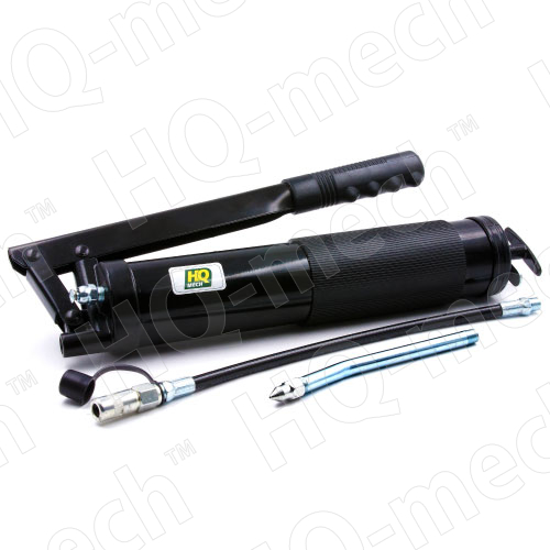 Шприц для смазки консистентной 500 мл, рычажно-плунжерный, черный полимер, 2 насадки