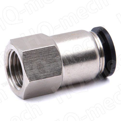 Штуцер прямой PCF 10-2, 1/4" фитинг вн. резьба, никелированная латунь