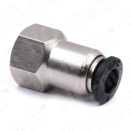 Штуцер прямой PCF 6-1, 1/8" фитинг вн. резьба, никелированная латунь