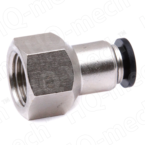 Штуцер прямой PCF 6-2, 1/4" фитинг вн. резьба, никелированная латунь