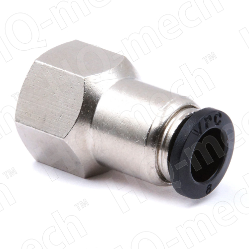 Штуцер прямой PCF 8-2, 1/4" фитинг вн. резьба, никелированная латунь