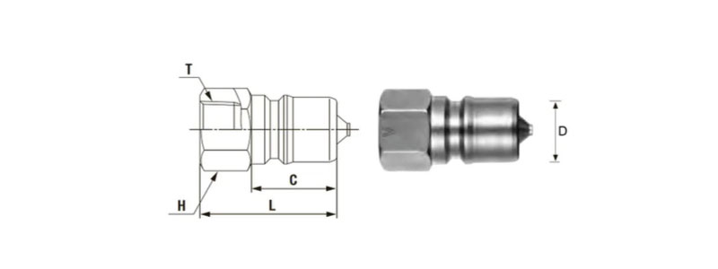 Соединение быстроразъемное гидравлическое ISO7241-1B (к-т M+F), внутрен. резьба 1&frac14;&Prime;, нержавеющая сталь - штекер