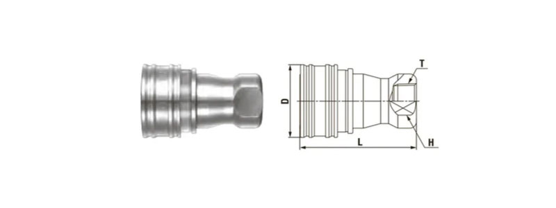 Соединение быстроразъемное гидравлическое ISO7241-1B (к-т M+F), внутрен. резьба 1&frac14;&Prime;, нержавеющая сталь - розетка